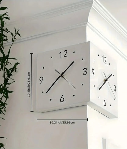 Ivory Corner Wrapping Double Sided Luminous w/ Light Sensor 16" Modern Wall Clock    Home Decor Supply | Online Retail | ShoreShopper.com