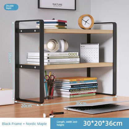 Shelf Desktop Storage  Bookshelf Student Desk Shelves Racks Office Computer Desk Tiered Cabinet Home Storage Holders Organizer    Home Decor Supply | Online Retail | ShoreShopper.com