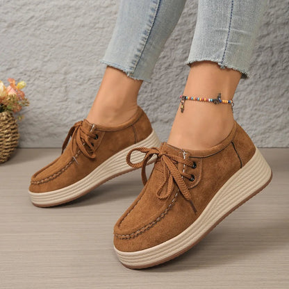 Women's Sports Shoes Spring Autumn Fashion Platform Sneakers Lace-up Round Toe Wedges Casual Comfortable Women's Shoes    Your Coastal Marketplace | Shoreshopper.com