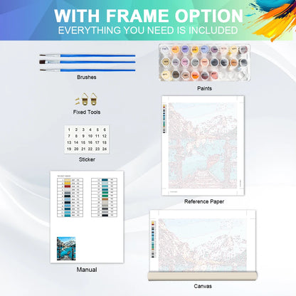 HUACAN Coloring By Numbers Mountain Landscape HandPainted Kits Home Decor Sea Painting Drawing Pictures By Numbers Diy Gift Art - ShoreCo.Shop