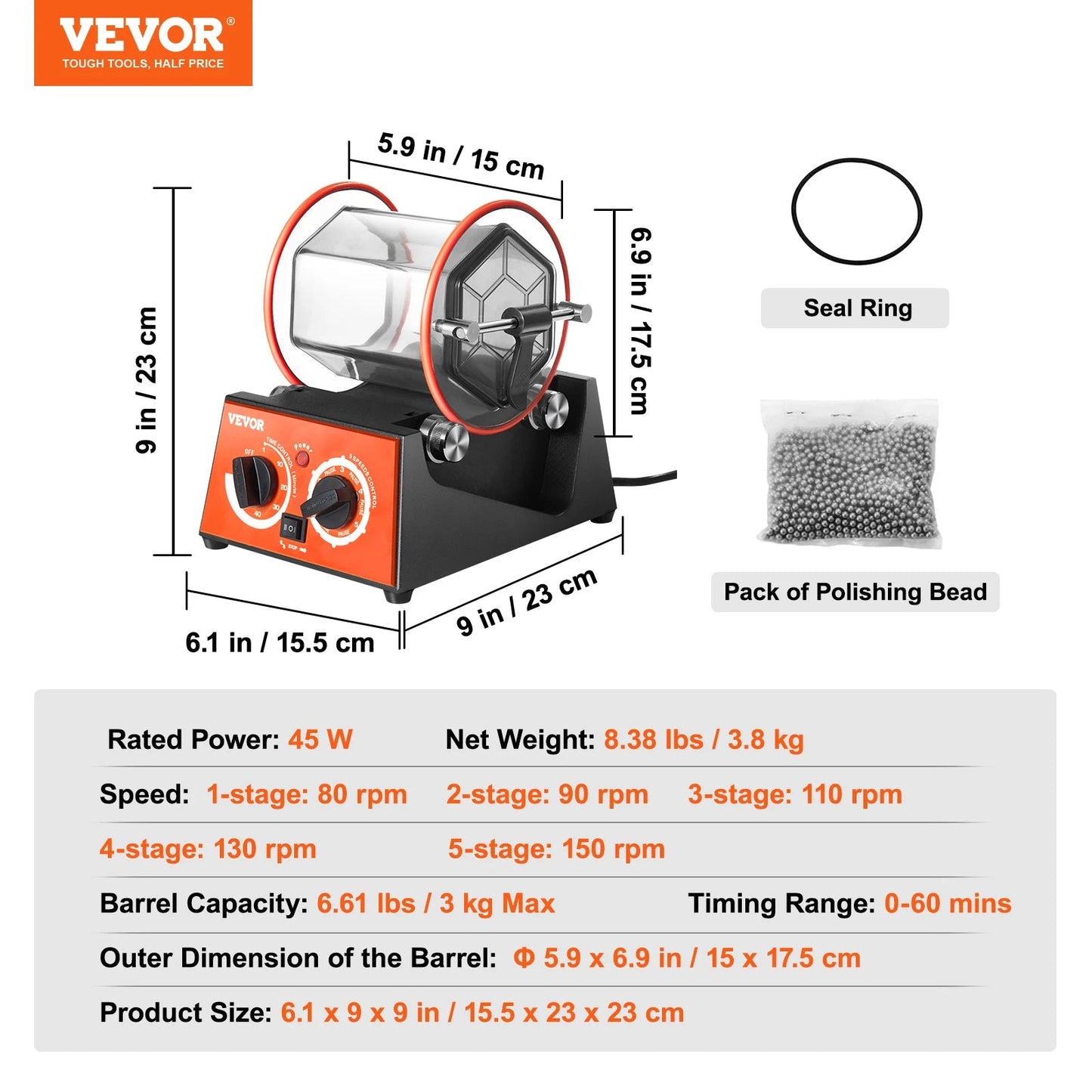 SucceBuy 3kg 5kg Rotary Tumbler Surface Polisher Jewelry Drum Polishing Machine Gem DIY Mini-Tumbler Finishing Tools    Home Decor Supply | Online Retail | ShoreShopper.com