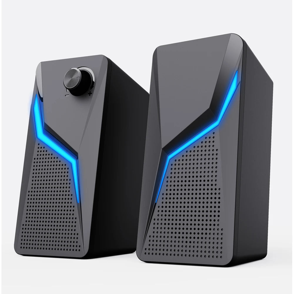 Computer Gaming Speakers PC Sound Box HIFI Stereo Microphone USB Wired With LED RGB Lighting Strong Bass 2.0 Loudspeaker    Home Decor Supply | Online Retail | ShoreShopper.com