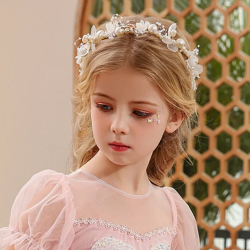 Children's Headwear Elegant Flower Wreath Fairy Crown Headband Princess Children's Hair Birthday Performance Runway Accessories    Your Coastal Marketplace | Shoreshopper.com