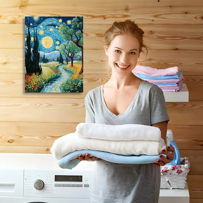 Starry Night Canvas Wall Art with Wood Frame - Perfect Home & Office Decor, Ideal Gift for Any Occasion    Home Decor Supply | Online Retail | ShoreShopper.com