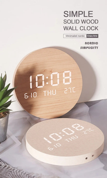 LED Digital Wall Clock Temperature Date Time Multi-function Display Living Room Home Bedroom Silent Clock Fashion Wall Clock    Home Decor Supply | Online Retail | ShoreShopper.com