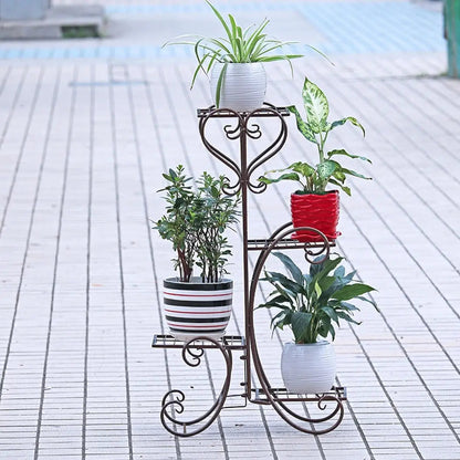 Metal Plant Shelf Flower Display Stand Garden Planter Holder with 4 Tier Shelves Indoor (Black)    Home Decor Supply | Online Retail | ShoreShopper.com
