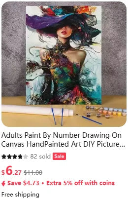 Acrylic Paint By Numbers Modular Picture With Paint Drawing On Canvas Adults Handpainted Gift Wall Art Painting Home Decor    Home Decor Supply | Online Retail | ShoreShopper.com