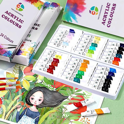 Acrylic Paint Set 12/18/24/36 Colors 12ml Tubes Non-Toxic Waterproof Art Craft Paints for Artists Kids Beginners School Supplies    Home Decor Supply | Online Retail | ShoreShopper.com