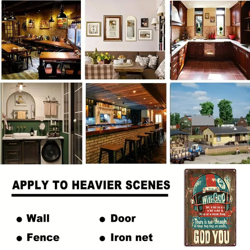 Inspirational Football Helmet Quote - Rustic Aluminum Metal Sign for Kitchen & Pub Decor, Faith-Based 8x12 Wall Art    Home Decor Supply | Online Retail | ShoreShopper.com