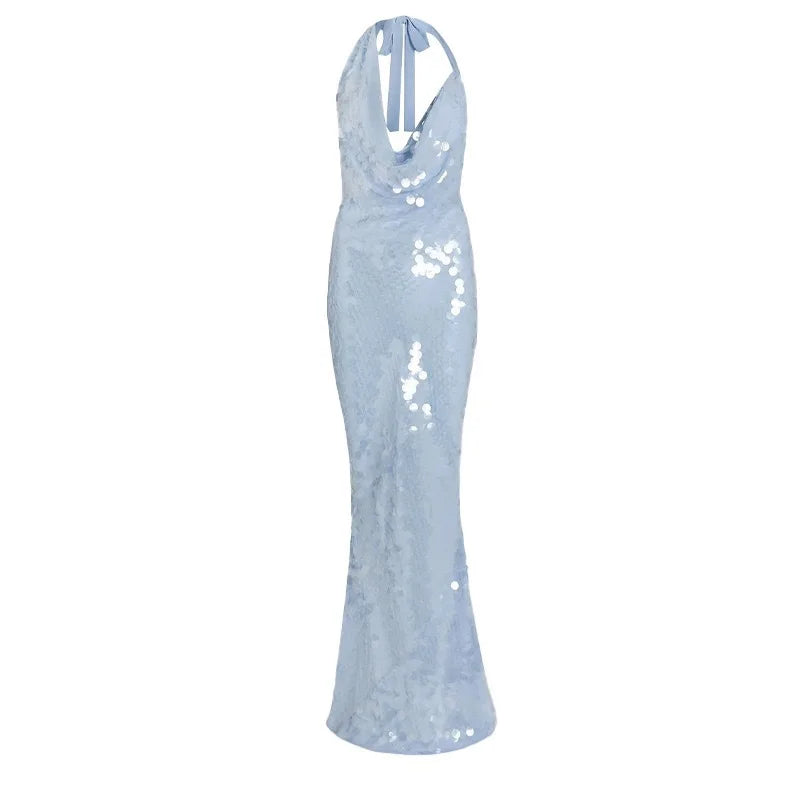 Beachwear Party Dresses For Woman Backless Evening Dress Sequin Solid Color Spaghetti Strap Patchwork Robe Simple Style Trendy    Your Coastal Marketplace | Shoreshopper.com
