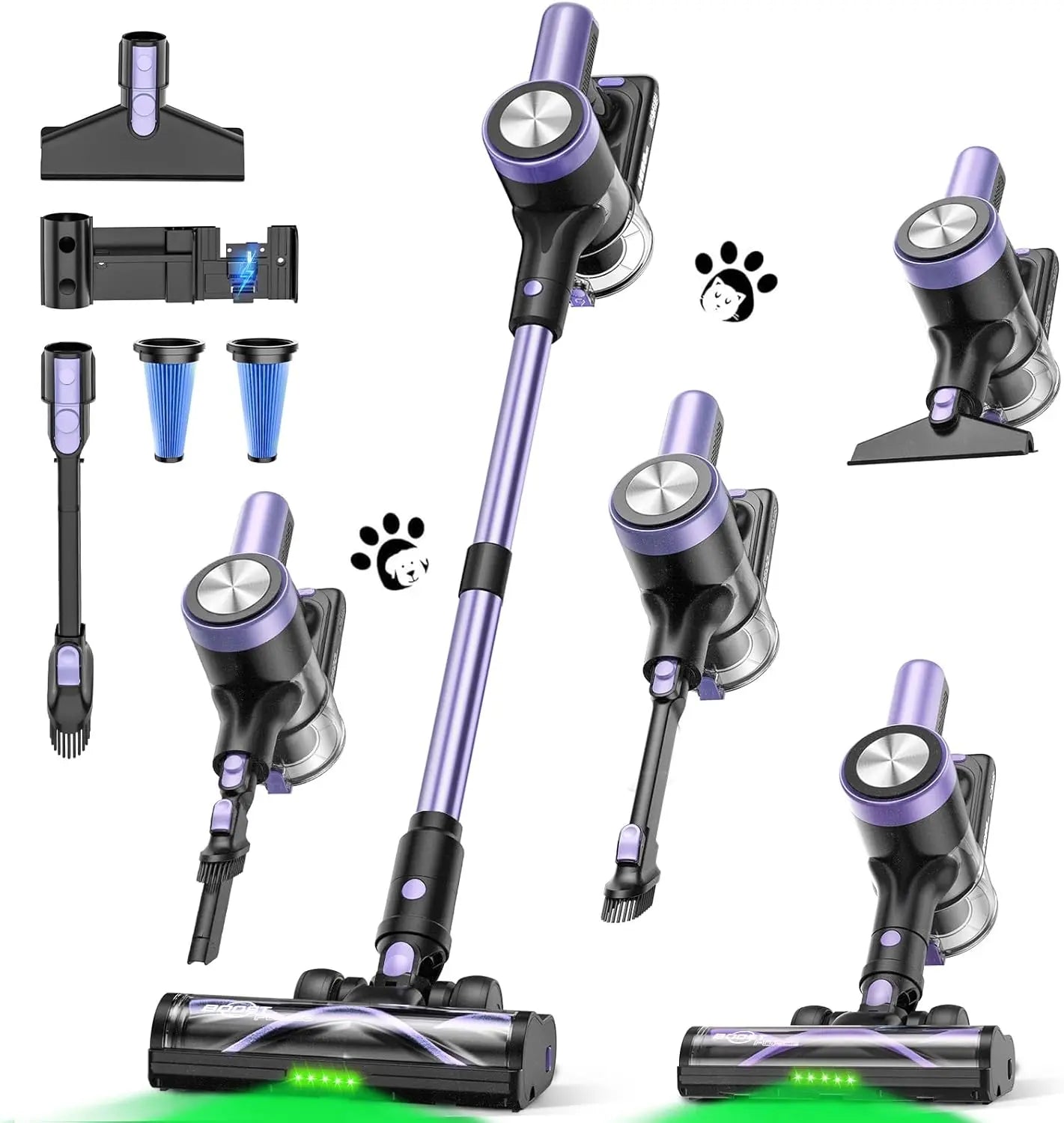 CordlVacuum Cleaner, 46KPa/500W Stick Vacuum with 55 Mins Runtime, Self-Standing Vacuum Cleaner for Home, LED Display, Anti - ShoreCo.Shop