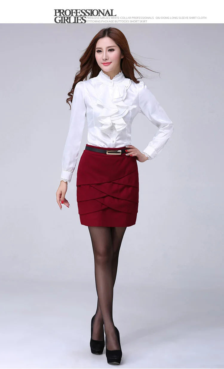 Women Shirts Long Sleeve   Spring Autumn Button Up Tops Fashion Lady Stand Collar Shirt Solid Color Female Elegant Blouses    Your Coastal Marketplace | Shoreshopper.com