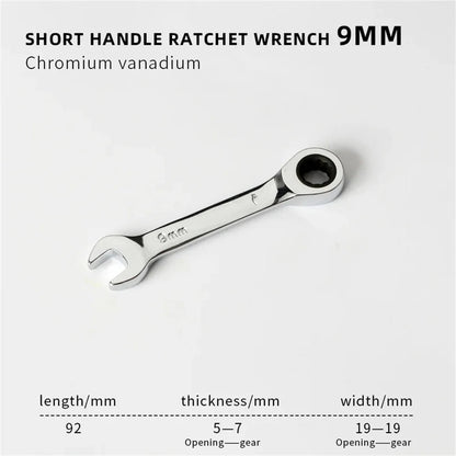 6-19mm Short Handle Quick Ratchet Wrench 72 Teeth Multi Functional Portable Short Dual-use Plum Blossom Small Wrench Hand Tools    Home Decor Supply | Online Retail | ShoreShopper.com