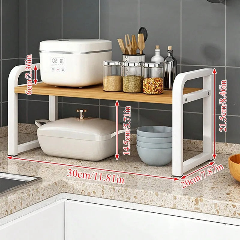 Kitchen Layered Shelves Countertop Cabinets Telescopic Storage Rack Pot Rack Table Top Kitchen Utensils Seasoning Shelf    Home Decor Supply | Online Retail | ShoreShopper.com