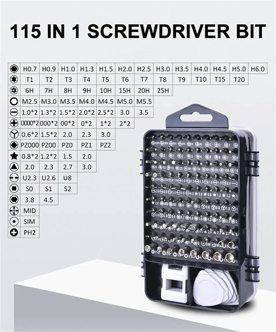 New 115 in 1 Professional Repair Tool Precision Screwdriver Set Magnetic Torx Hex Screw Driver Bits Kit for Xiaomi Mac PC iPhone    Home Decor Supply | Online Retail | ShoreShopper.com