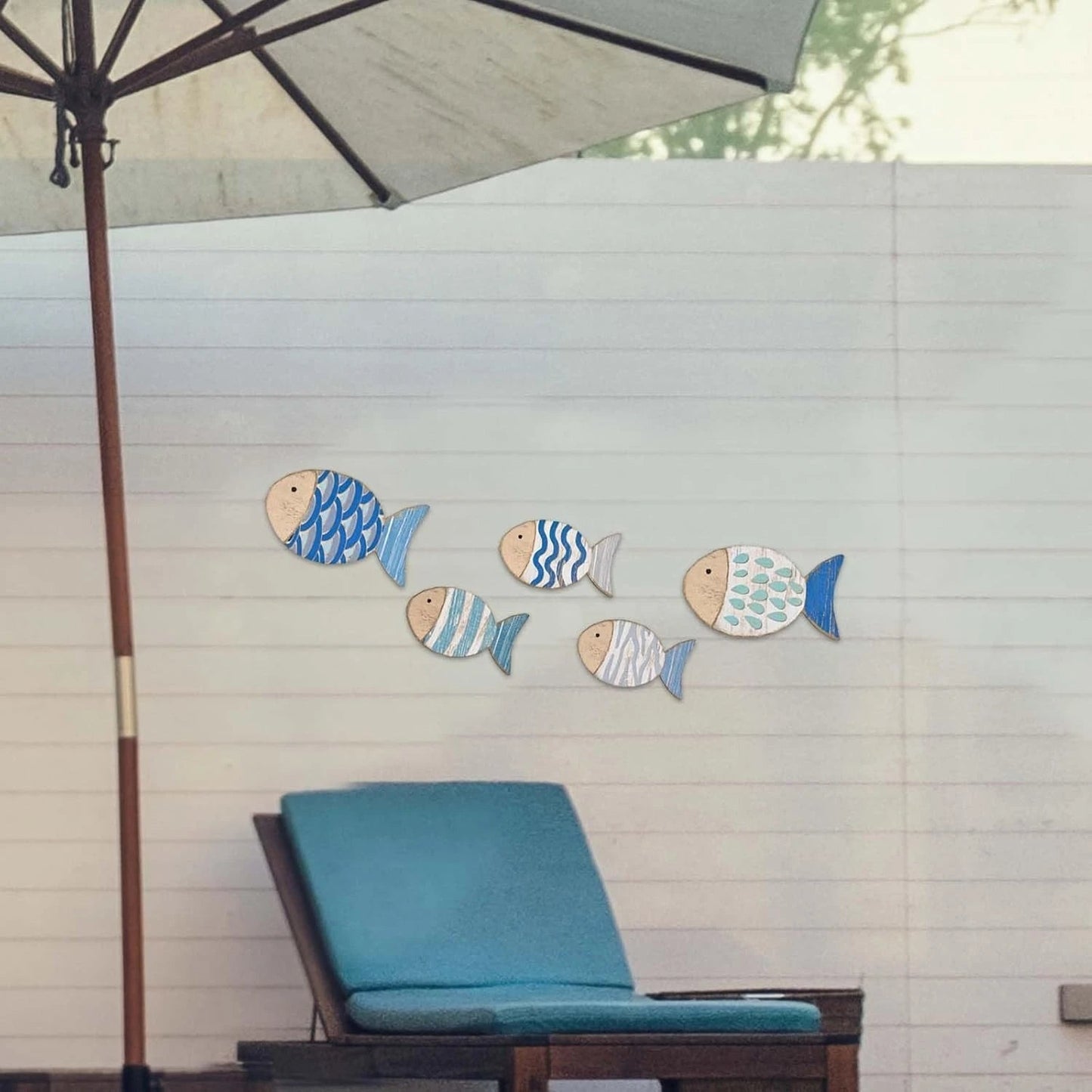 2D Wooden Fish Nautical Walls Beach Art Walls Hang Decorated Marine Themed Retro blue Fish Family Bathroom Pendants Gifts    Your Coastal Marketplace | Shoreshopper.com