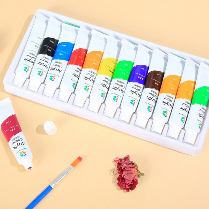 Acrylic Paint Set 12/18/24/36 Colors 12ml Tubes Non-Toxic Waterproof Art Craft Paints for Artists Kids Beginners School Supplies    Home Decor Supply | Online Retail | ShoreShopper.com