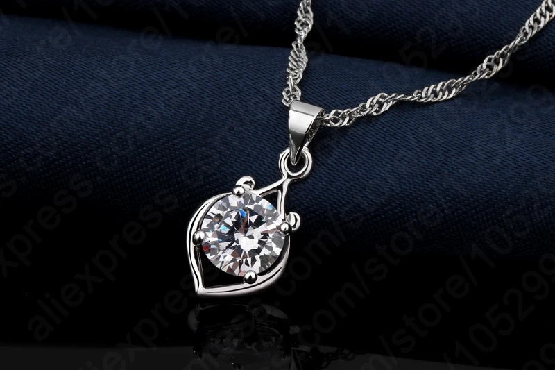 Charming Luxury Elegant Rhinestone Pendant Jewelry Set Include 925 Sterling Silver Necklace/Earring Sets    Home Decor Supply | Online Retail | ShoreShopper.com