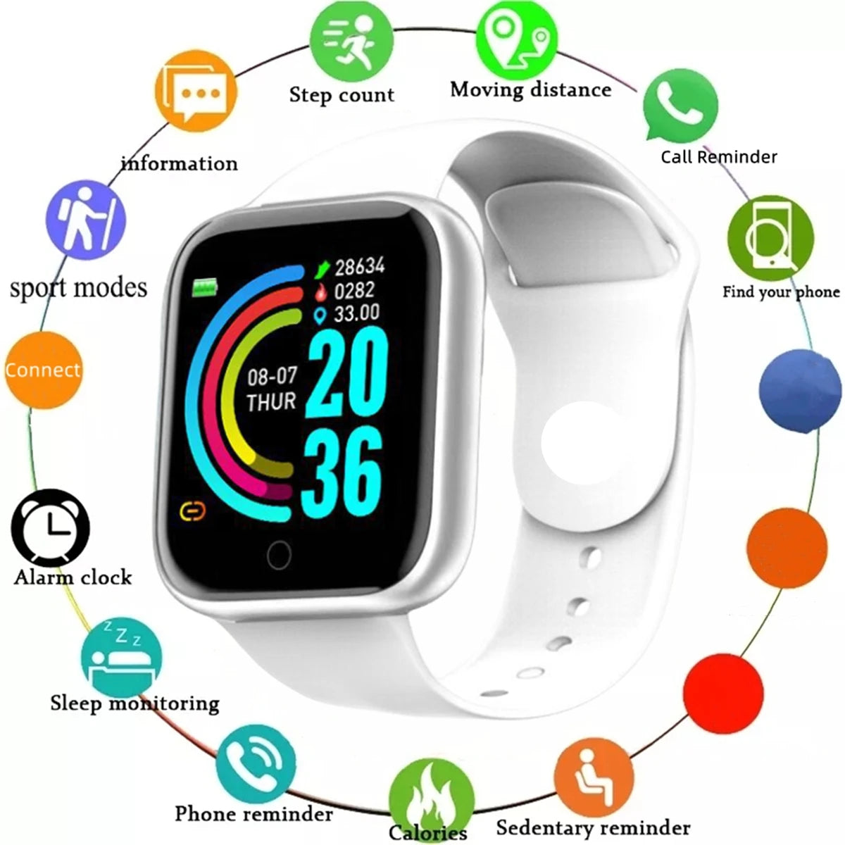 Smartwatch Men Women Wristwatches Smart Watch Message Fitness Monitor Bracelet Birthday Gift Electronic Clock For Android IOS    Home Decor Supply | Online Retail | ShoreShopper.com
