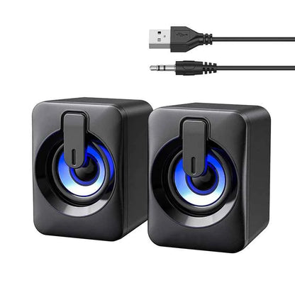Computer Speakers HiFi Stereo Microphone Audio PC Speaker USB Wired Caixa De Som with LED Light for Desktop Computers PC Laptops