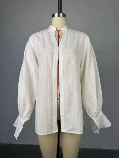 Fashion White Shirts Women Long Sleeve Oversize Blouse 2025 New Spring Summer Basic Tops Cotton Chic Shirt for Women