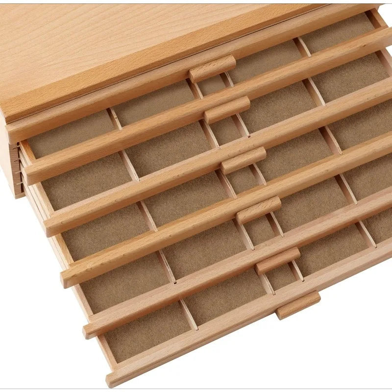 6 Drawer Wooden Artist Storage Supply Box for Pastels, Pencils, Pens, Markers, Brushes and Tools    Home Decor Supply | Online Retail | ShoreShopper.com