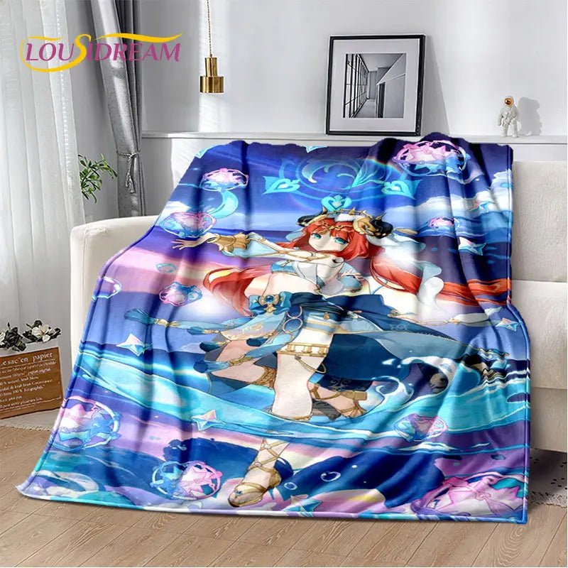 Genshin Impact Cartoon Game Soft Plush Blanket,Flannel Blanket Throw Blanket for Living Room Bedroom Bed Sofa Picnic Cover Kids    Your Coastal Marketplace | Shoreshopper.com