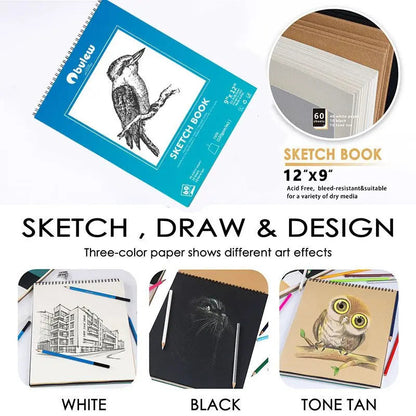 Bview Art 50 Pack Drawing Sketching Supplies Set Sketch Kit with Sketchbook Graphite Charcoal Pastel Pencil    Home Decor Supply | Online Retail | ShoreShopper.com