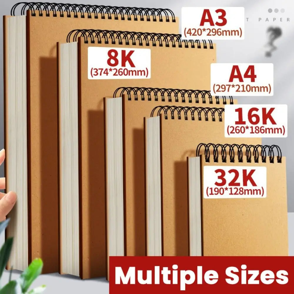 High Quality Kraft Paper Art Sketchbook A4/8K/16K/32K/A3 Flip-up Drawing Notepad 30Sheets/60Pages Spiral Notebook Art Supplies    Home Decor Supply | Online Retail | ShoreShopper.com