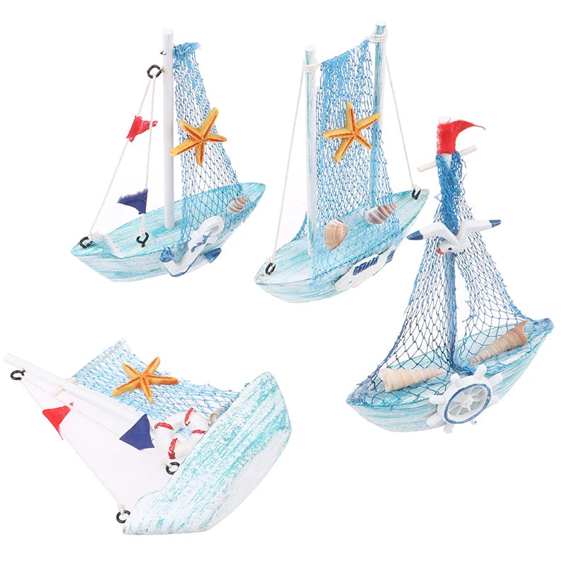 1pcs 15cm Wood Mini Sailboat Model Mediterranean Style Home Decor Marine Nautical Sailing Boat Ship Gift Craft Desktop Ornaments    Your Coastal Marketplace | Shoreshopper.com