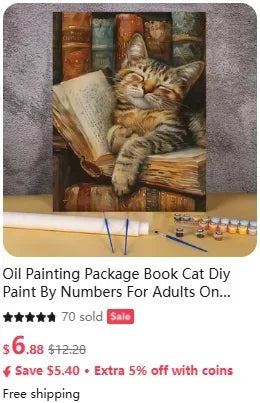 Canrichshop Black Cat Adult Paint by Number,Funny Bathing Cat Adults' Paint-by-Number Kits, Adults Beginners Unframed    Home Decor Supply | Online Retail | ShoreShopper.com