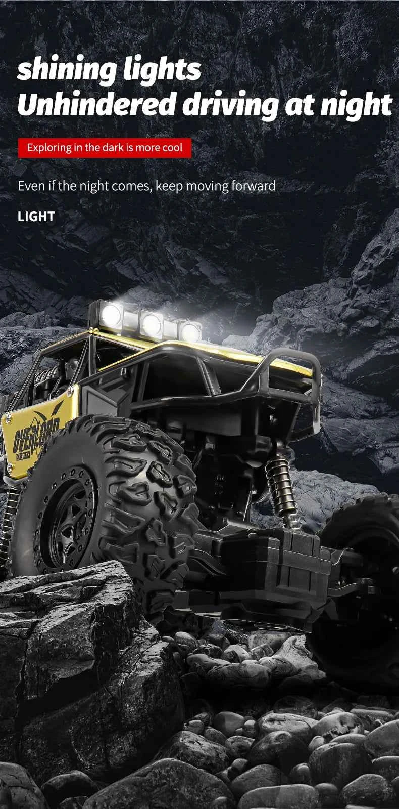 Rc Cars 1:18 2WD Off-Road RC Truck All Terrain 2.4G Electric RC Car High Speed 50KM/H Remote Control Car with LED Lights Kid Toy