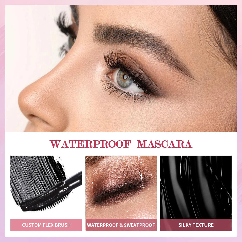 Black Waterproof Mascara Lengthening Eyelash Extension Eye Lashes Brush Beauty Curling Mascara Korean Cosmetics Long-wearing - ShoreCo.Shop