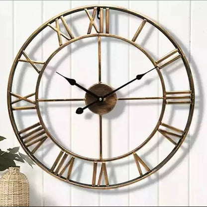 60CM Large 3D Wall Clocks Roman Numerals Retro Round Metal Iron Accurate Silent Nordic Hanging Ornament Living Room Decoration    Home Decor Supply | Online Retail | ShoreShopper.com