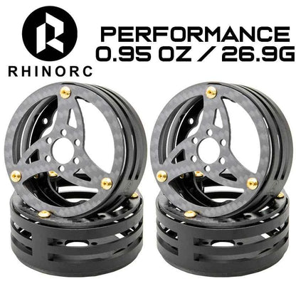 RhinoRC 2.2 inch Narrow Carbon Fiber Aluminum Pro LightWeight RC Car Crawler Wheel Pro Shafty MOA