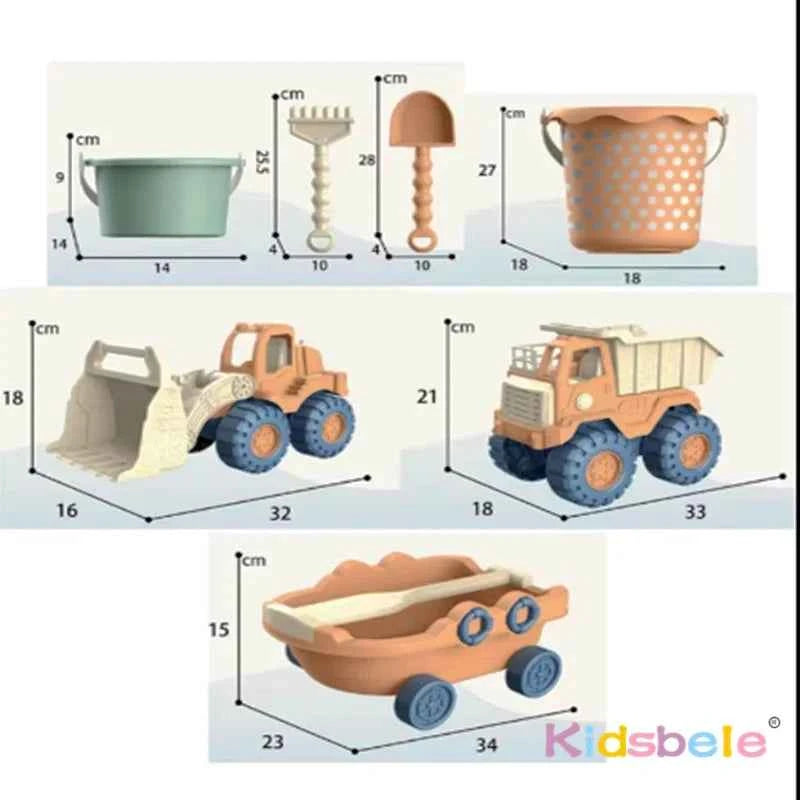 Beach Play Toys Children Portable Garden Seaside Shovel Sand Truck Storage Bucket Sand Digging Tools Summer Outdoor Party Gift