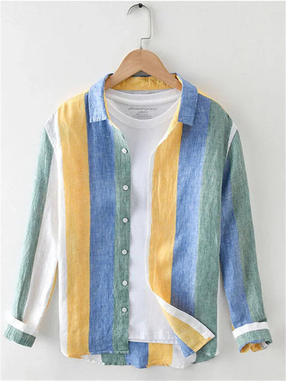 Striped shirt men's 2025 Man Plaid Shirts Cotton Chemise Male Blouses Casual Long Sleeve Formal Business Shirt Men's Clothing    Home Decor Supply | Online Retail | ShoreShopper.com