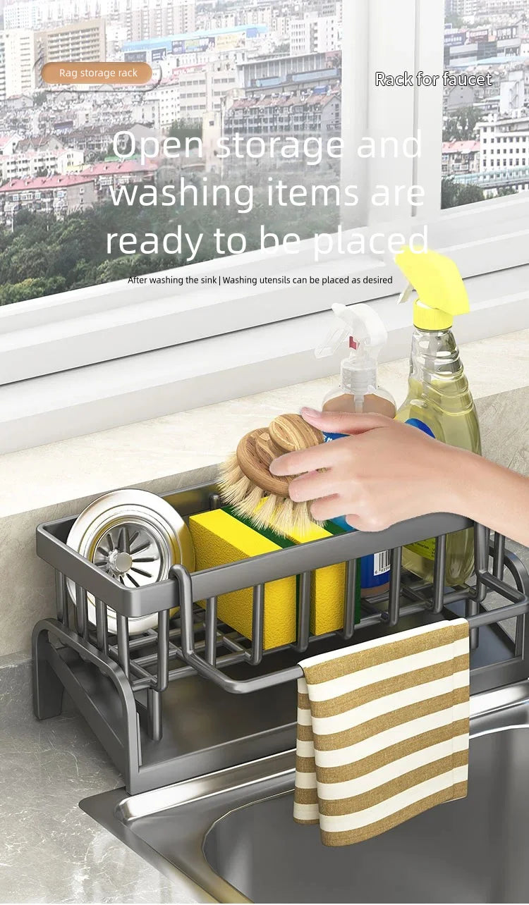 Kitchen Spice Storage Shelf with Drainage Rack, Installation Sink Organizer, Tap-Mounted Shelf for Home Kitchen Accessories    Home Decor Supply | Online Retail | ShoreShopper.com
