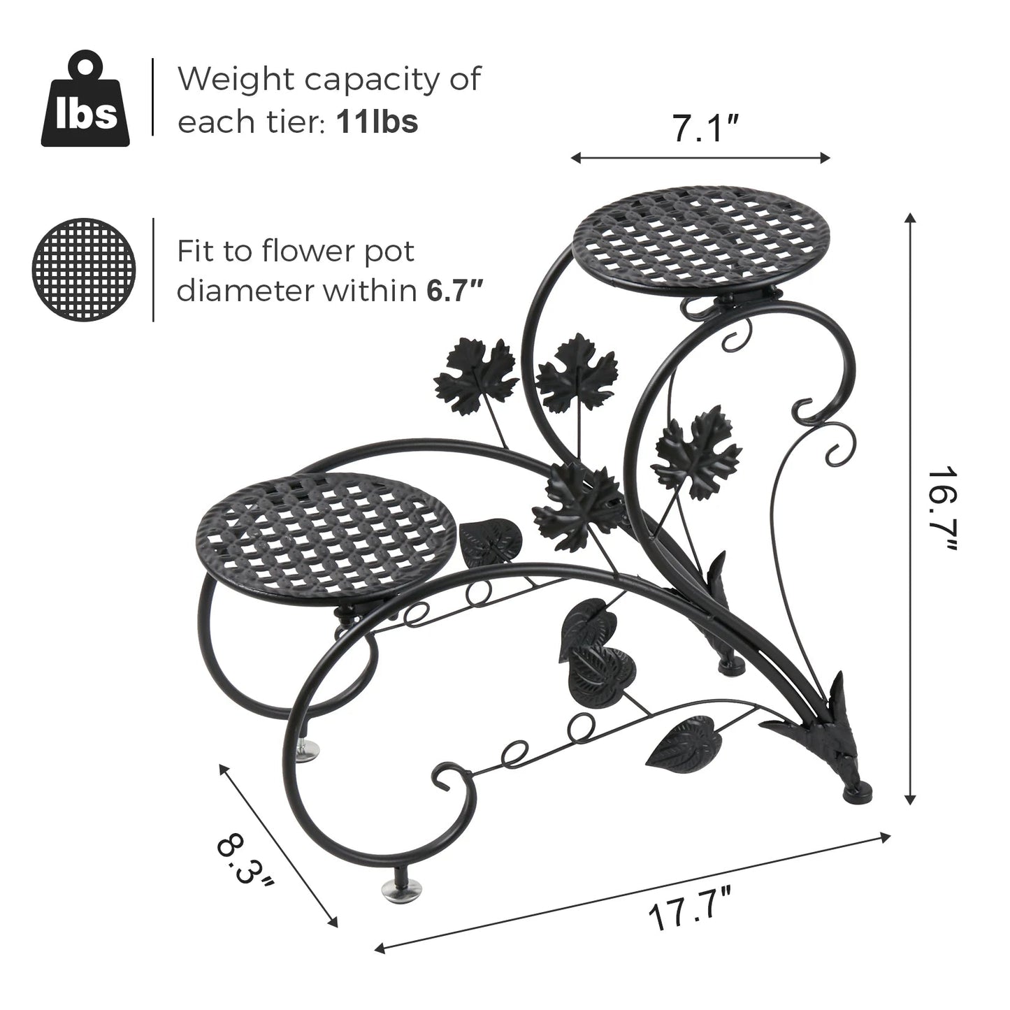 2PCS Rustproof Metal Plant Stand 4 Potted Flower Display Rack Shelf for Garden Balcony Office White and Black    Home Decor Supply | Online Retail | ShoreShopper.com