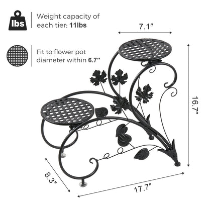 2PCS Rustproof Metal Plant Stand 4 Potted Flower Display Rack Shelf for Garden Balcony Office White and Black    Home Decor Supply | Online Retail | ShoreShopper.com