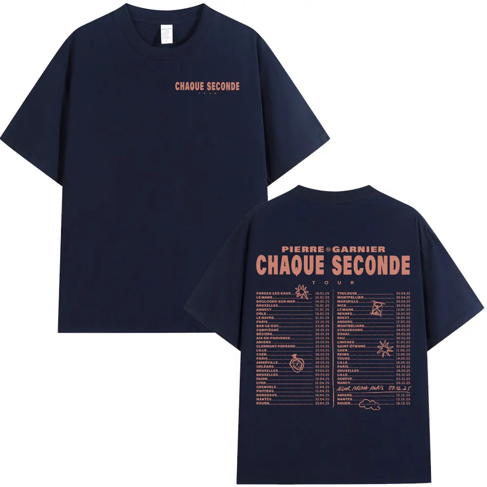 Pierre Garnier Chaque Seconde Tour Merch T-shirts Hip Hop Fashion T-shirt Women Men's Clothing Cotton Casual Oversized T Shirts    Home Decor Supply | Online Retail | ShoreShopper.com