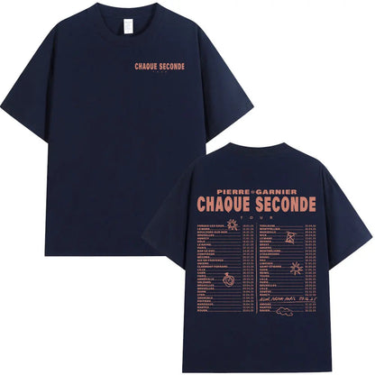 Pierre Garnier Chaque Seconde Tour Merch T-shirts Hip Hop Fashion T-shirt Women Men's Clothing Cotton Casual Oversized T Shirts    Home Decor Supply | Online Retail | ShoreShopper.com