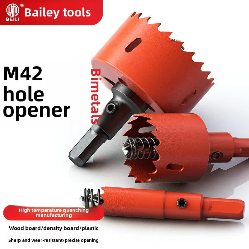 M42 bi-metal woodworking hole saw for drywall, PVC, plastic, iron plate, and recessed light drilling.    Home Decor Supply | Online Retail | ShoreShopper.com