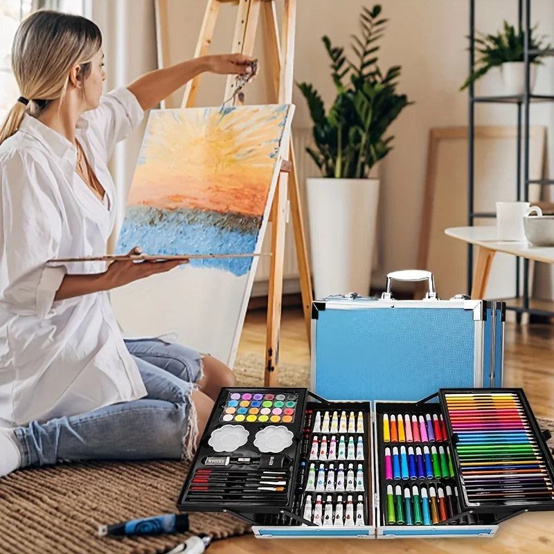 Art Supplies, 145 Pack Painting Drawing Art Kit , Deluxe Double Layers Art Set Crafts, Colored Pencils, Oil Pastels, Watercolor    Home Decor Supply | Online Retail | ShoreShopper.com
