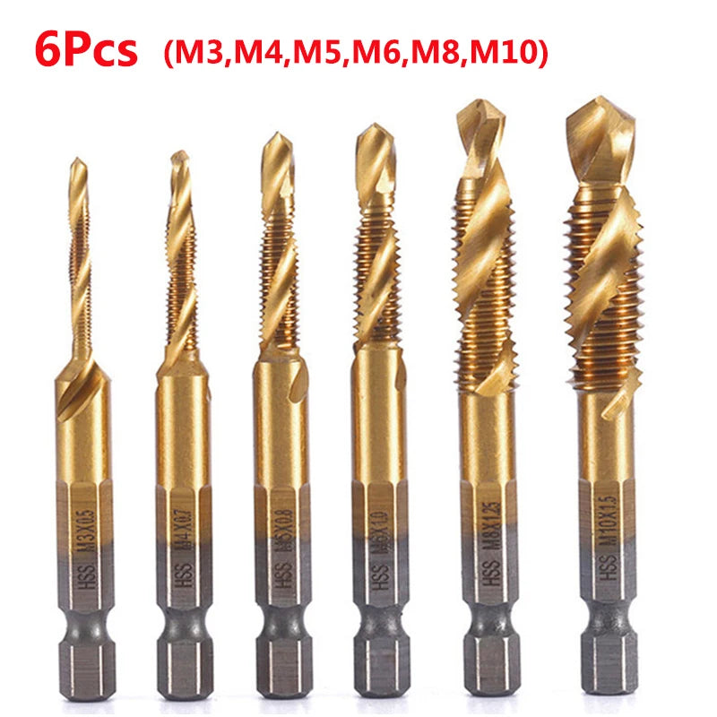 LiYu Shank Titanium Plated HSS Screw Thread Metric Tap Drill Bits Screw Machine Compound Tap M3 M4 M5 M6 M8 M10 Hand Tools    Home Decor Supply | Online Retail | ShoreShopper.com