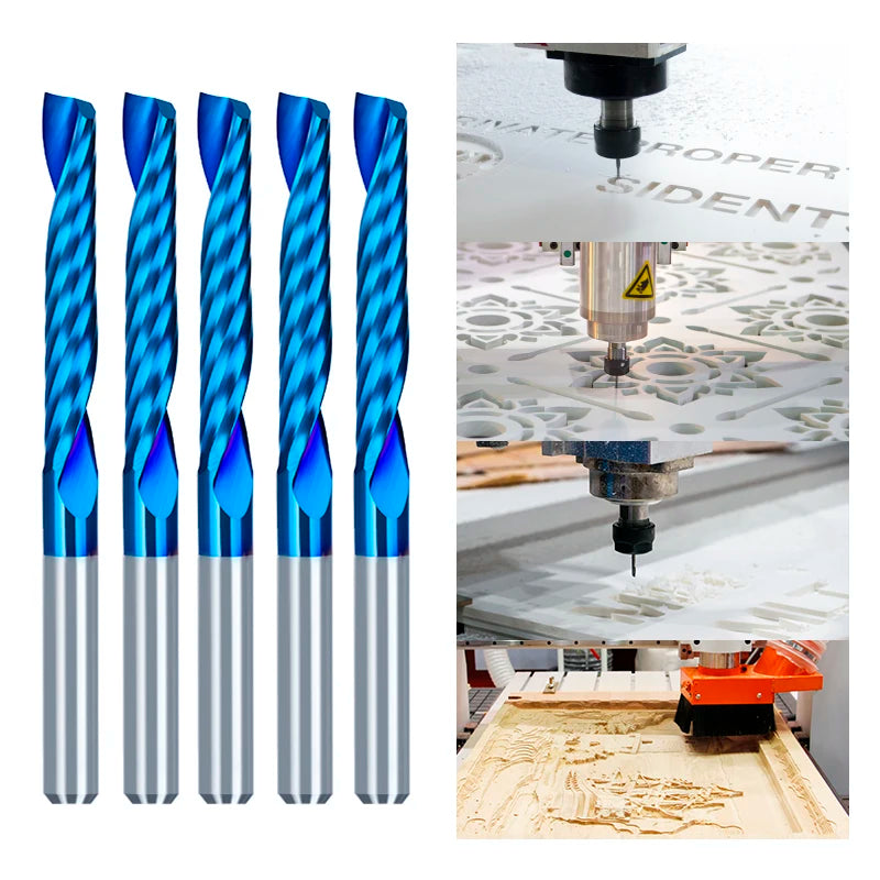 XCAN10pcs Single Flute Carbide End Mill 1/8'' Shank O Flute Spiral CNC Router Bit Cutter 1/1.5/2/2.5/3.175mm Wood Milling Tools    Home Decor Supply | Online Retail | ShoreShopper.com