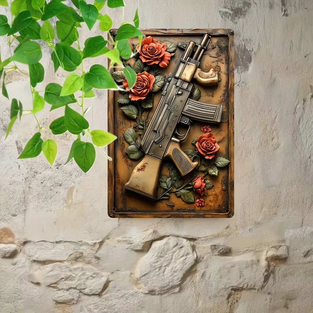Vintage 'Hot Weapon' Aluminum Metal Sign (8"x12") - Ideal Wall Art for Man Caves, Bars, Garages & Outdoor Spaces    Home Decor Supply | Online Retail | ShoreShopper.com