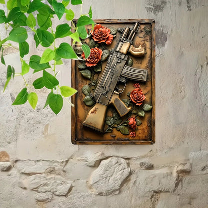 Vintage 'Hot Weapon' Aluminum Metal Sign (8"x12") - Ideal Wall Art for Man Caves, Bars, Garages & Outdoor Spaces    Home Decor Supply | Online Retail | ShoreShopper.com