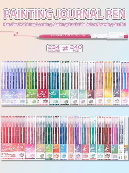 Languo 27-207 Colors Of One Set Drawing Handbook Pens Student DIY Graffiti Multi-Color Gel Pen Writing Marker Stationery    Home Decor Supply | Online Retail | ShoreShopper.com