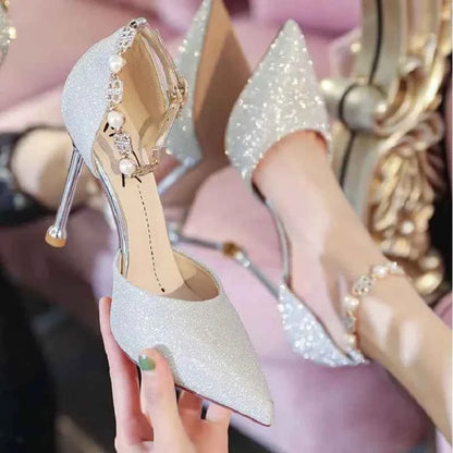 zapatos de mujer women sexy silver high quality wedding high heel shoes lady classic comfort spring & summer stiletto heels b635